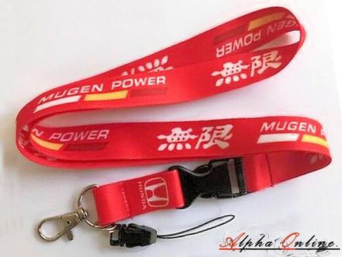 Mugen red jdm lanyard - red, key