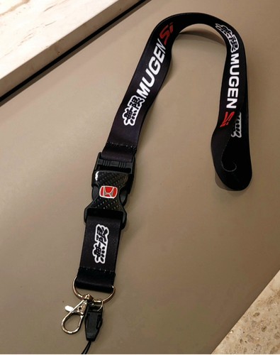 Custom black mugen lanyard - black,